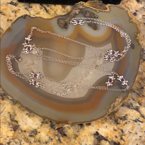 Boutique Jewelry - 18kwgp over 925 SS amethyst necklace NWOT